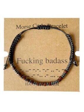 Morse Code Bracelet Adjustable Cord Friendship Inspirational Gift Jewelry